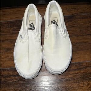Vans Classic White Canvas Slip-Ons